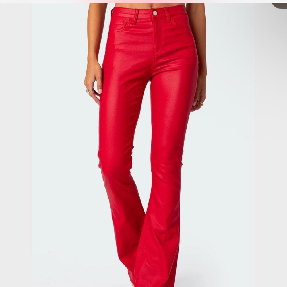 Edikted, red leather pants